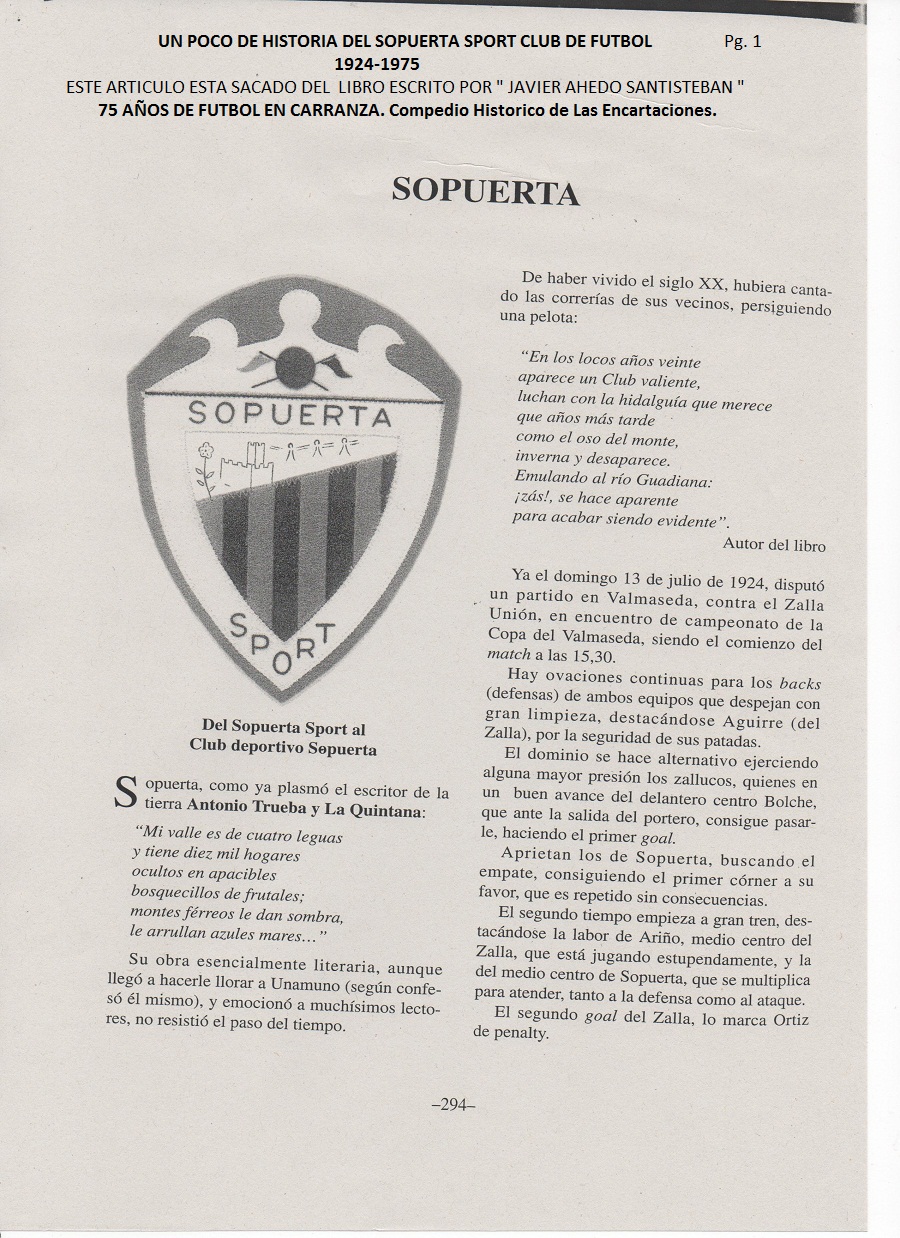 Imagen historia SOPUERTA SPORT CLUB